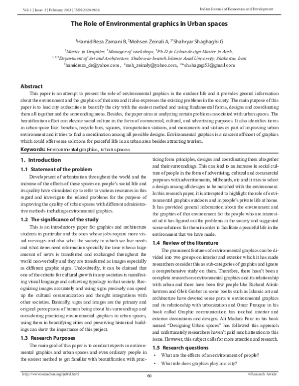 (PDF) The Role of Environmental graphics in Urban spaces