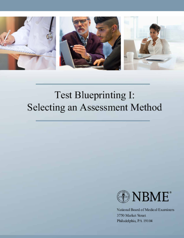 (PDF) Test Blueprinting I: Selecting an Assessment Method