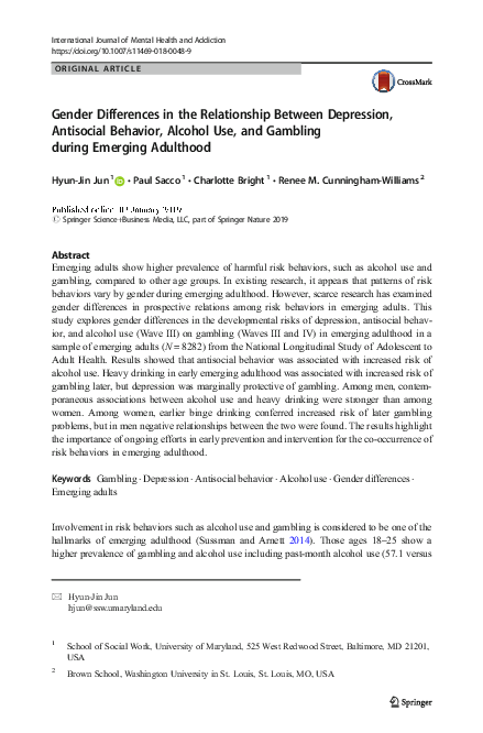 (PDF) Gender Differences in the Relationship Between Depression ...
