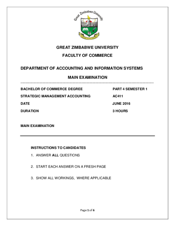 (PDF) GREAT ZIMBABWE UNIVERSITY FACULTY OF COMMERCE DEPARTMENT OF