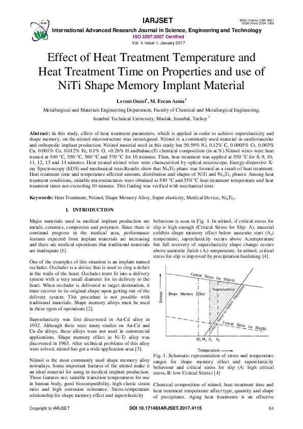 (PDF) Effect of Heat Treatment Temperature and Heat Treatment Time on ...