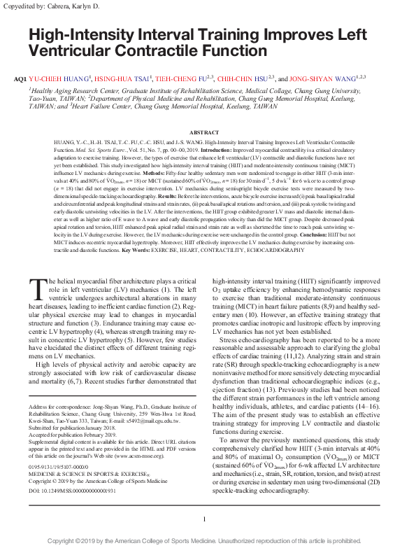 (PDF) High-Intensity Interval Training Improves Left Ventricular ...