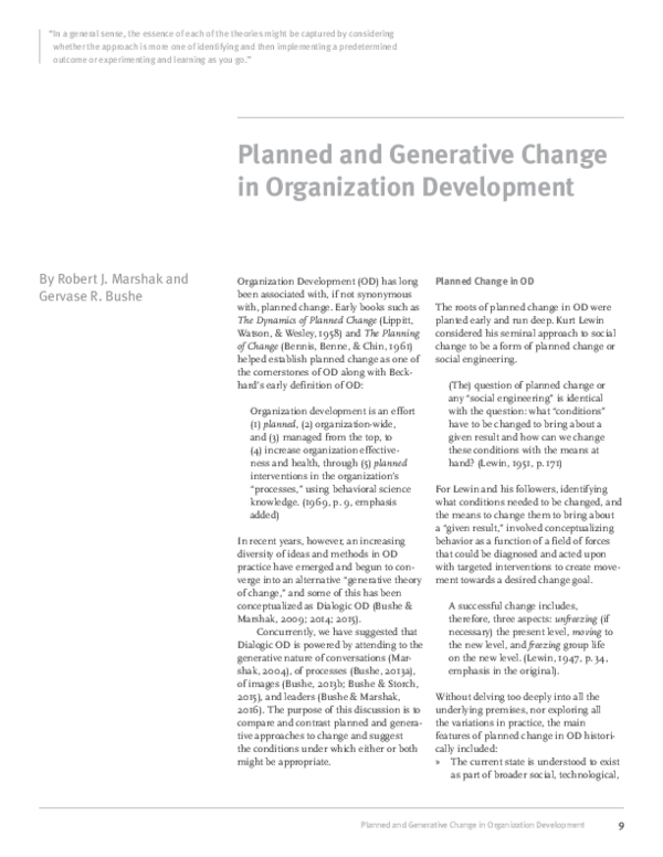 (PDF) Planned & Generative Change