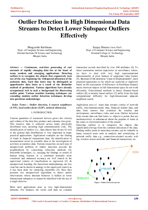 (PDF) IJERT-Outlier Detection in High Dimensional Data Streams to ...