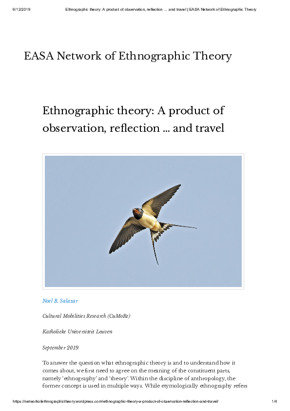 (PDF) Ethnographic theory: A product of observation, reflection … and ...