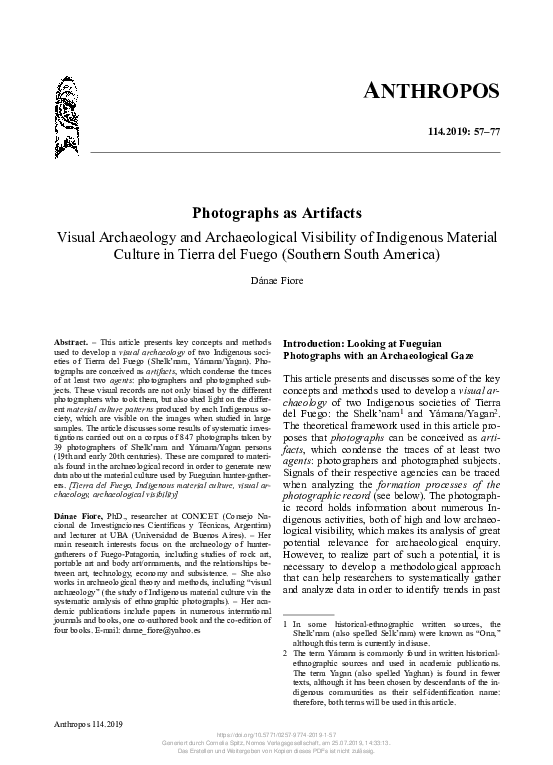 (PDF) Fiore2019 ANTHROPOS Visual Archaeology Archaeological Visibility ...