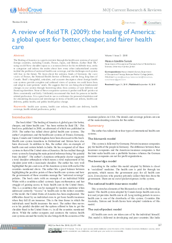 (PDF) A review of Reid TR (2009): the healing of America: a global ...