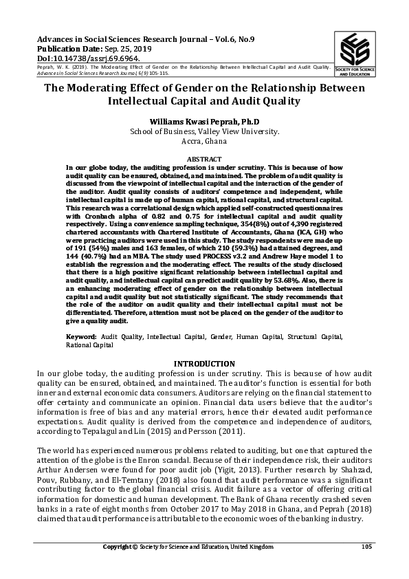 (PDF) The Moderating Effect of Gender on the Relationship Between ...