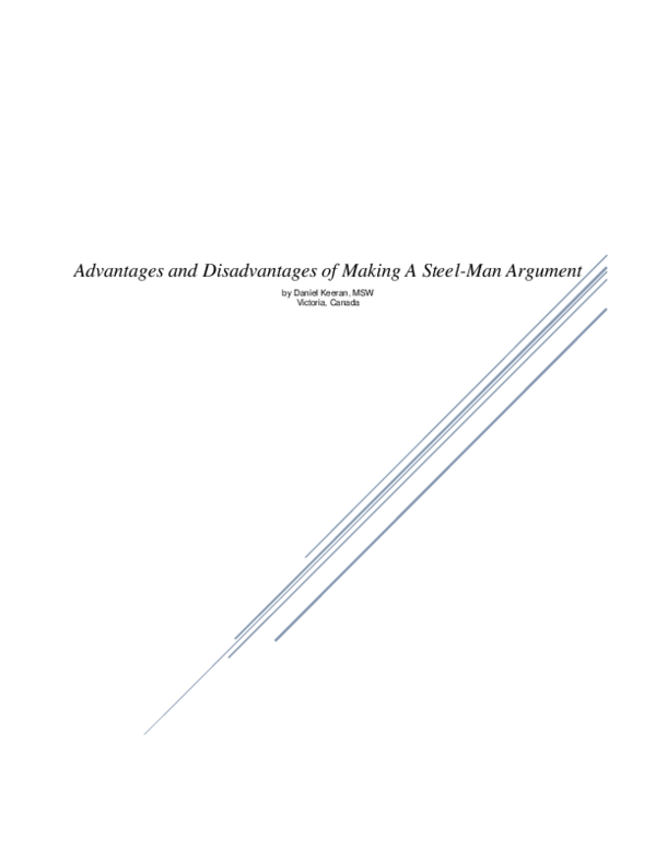 (PDF) Making a SteelMan Argument Daniel M Keeran MSW Academia.edu