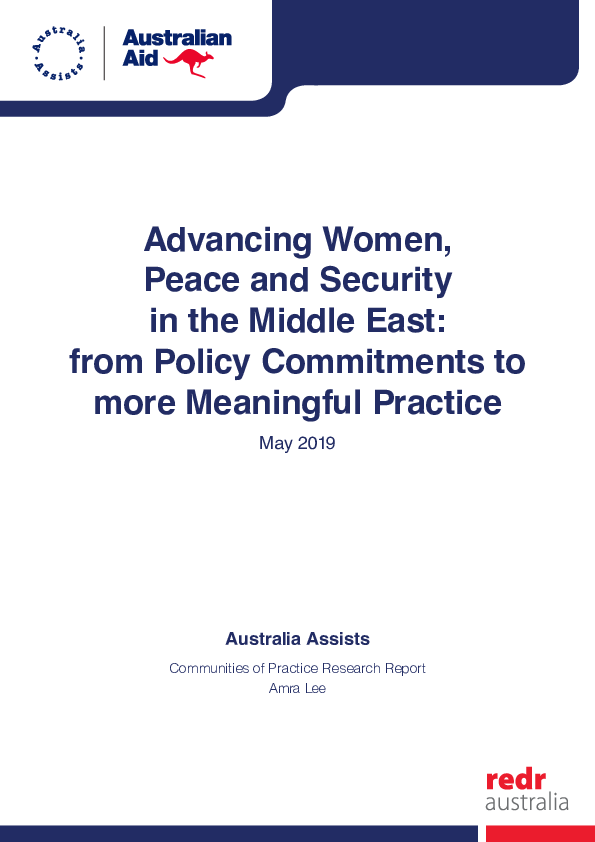 (PDF) Advancing Women, Peace and Security in the Middle East: from ...