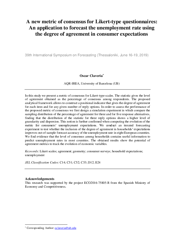 (PDF) A new metric of consensus for Likert-type questionnaires: An ...