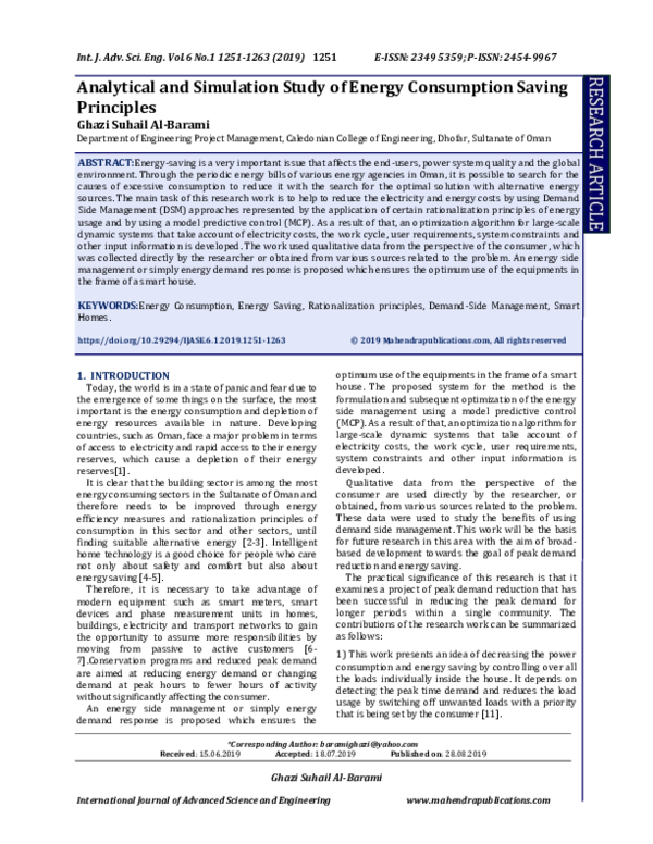 (PDF) Analytical and Simulation Study of Energy Consumption Saving ...
