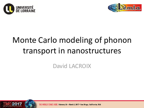 (PDF) Monte Carlo modeling of phonon transport in nanostructures