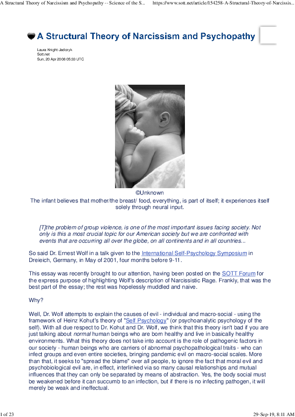 A Structural Theory of Narcissism and Psychopathy