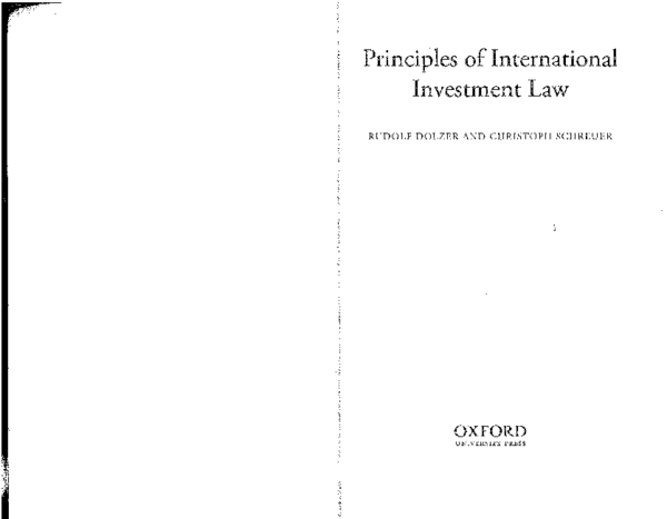  PDF Principles Of International Investment Law Dolzer Schreuer Book 