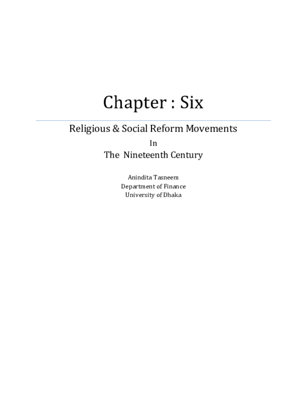 (PDF) Religious & Social Reform Movements In The Nineteenth Century
