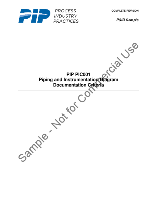 (PDF) COMPLETE REVISION P&ID Sample PIP PIC001 Piping and
