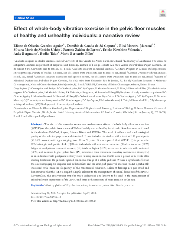 (PDF) Effect of whole-body vibration exercise in the pelvic floor ...