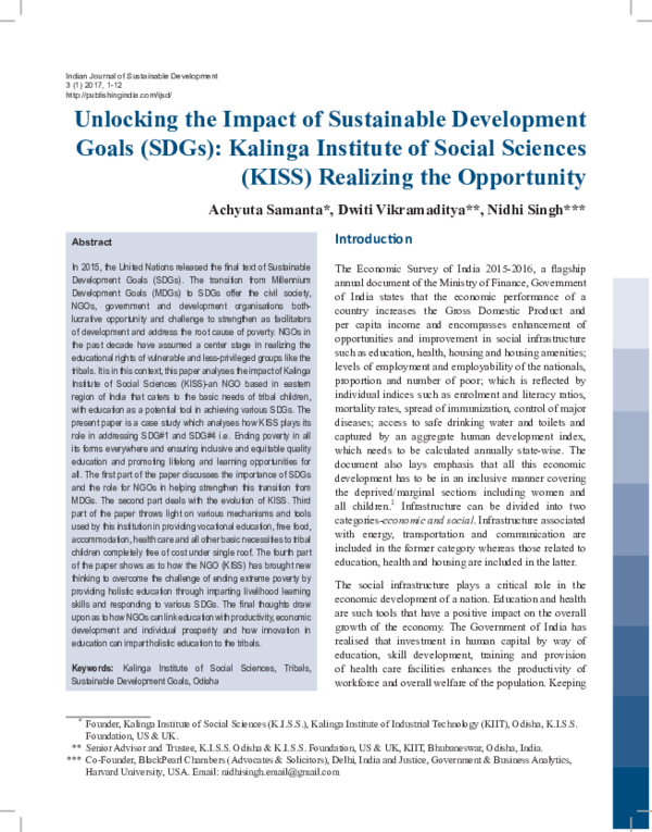 (PDF) Unlocking the Impact of Sustainable Development Goals (SDGs ...