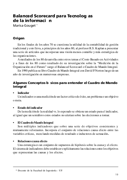 (PDF) Balanced Scorecard para Tecnologías de la información