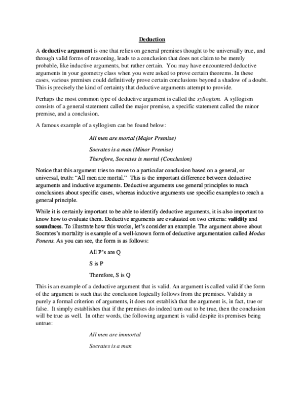(PDF) published entry on Deduction for the Carolina Reader