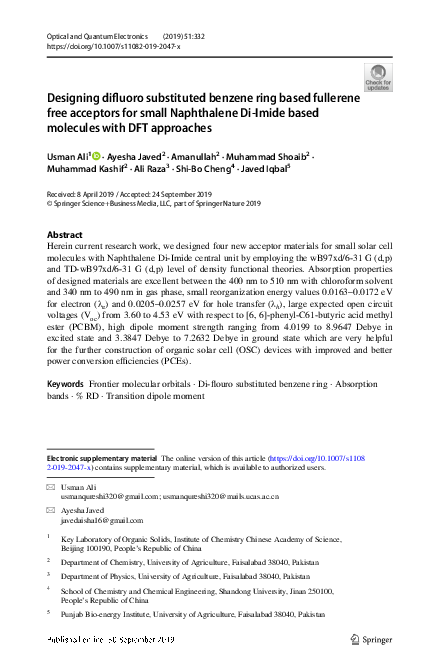 (PDF) Designing difluoro substituted benzene ring based fullerene free ...