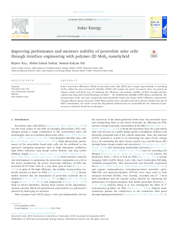 (PDF) Improving performance and moisture stability of perovskite solar ...