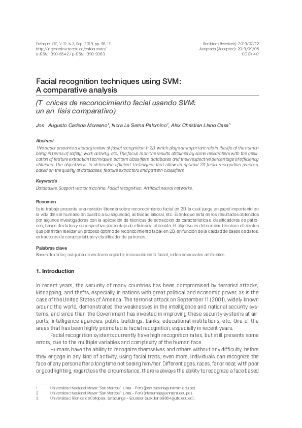 (PDF) Facial recognition techniques using SVM: A comparative analysis ...