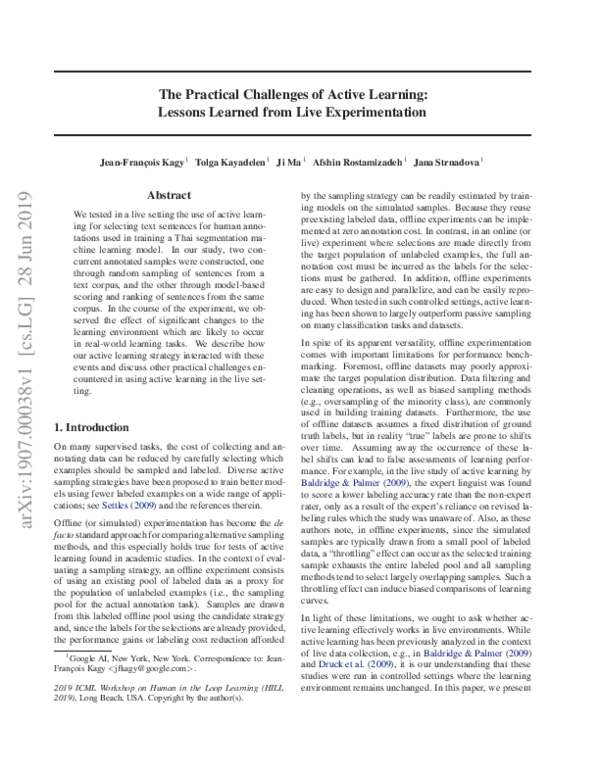 (PDF) The Practical Challenges of Active Learning: Lessons Learned from ...