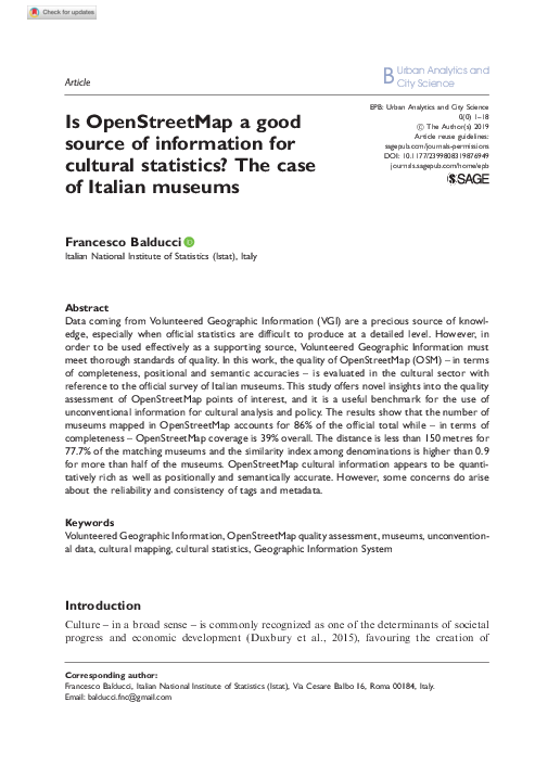 (PDF) Is OpenStreetMap a good source of information for cultural ...