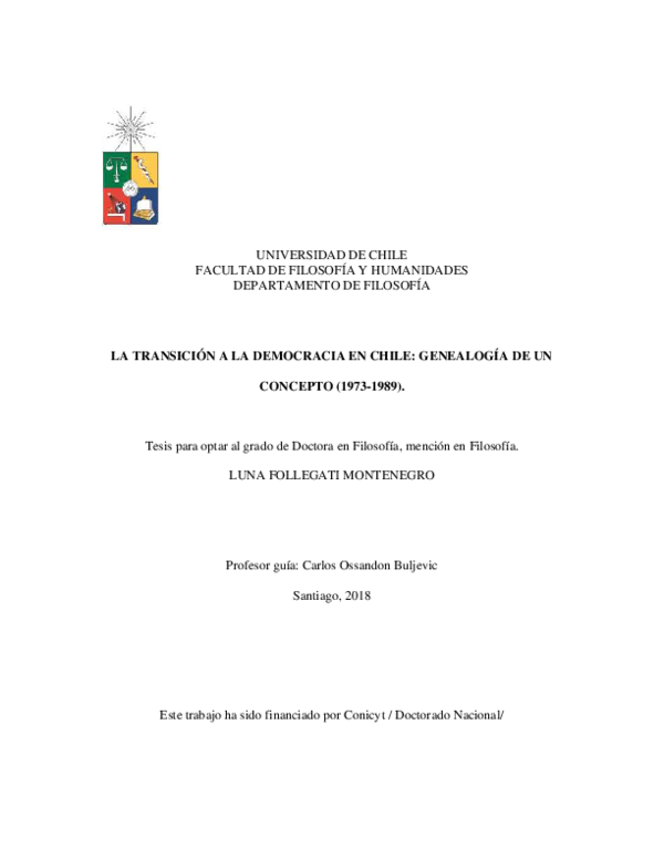 (PDF) La Transición a la Democracia en Chile. Genealogía de un concepto ...