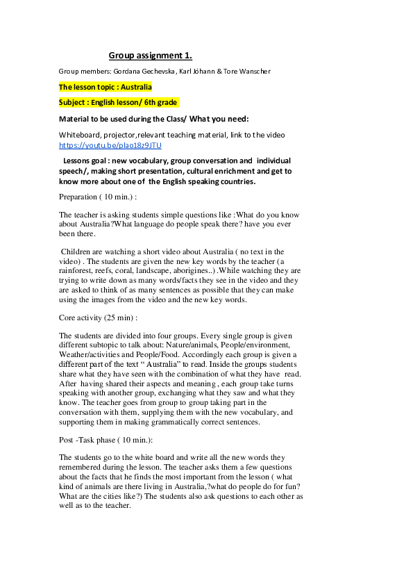 (DOC) Group assignment