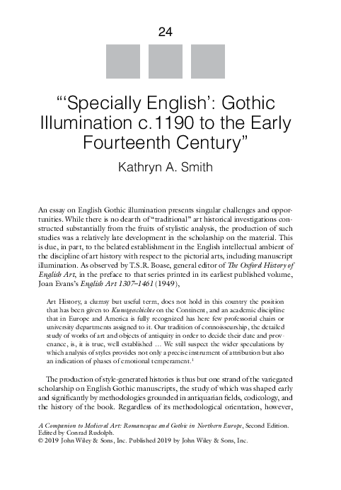 "'Specially English': Gothic Illumination c. 1190 to the Early Fourteenth Century"