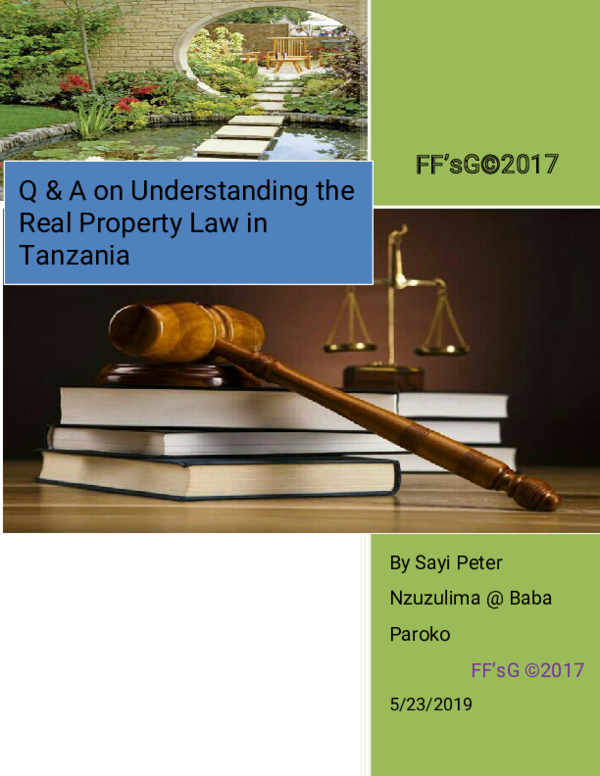 (PDF) Q & A on Understanding Real Property Law in Tanzania by