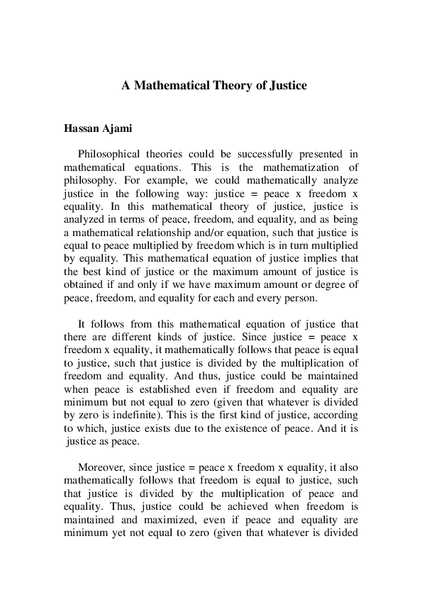 (PDF) A Mathematical Theory of Justice