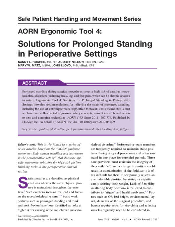 (PDF) Safe Patient Handling and Movement Series AORN Ergonomic Tool 4