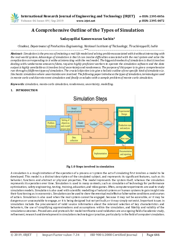 (PDF) IRJET- A Comprehensive Outline of the Types of Simulation