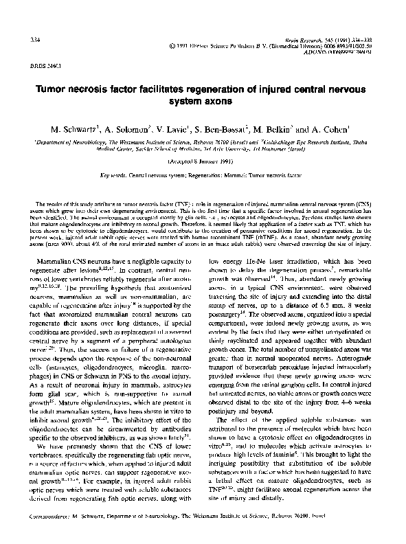 (PDF) Tumor necrosis factor facilitates regeneration of injured central ...