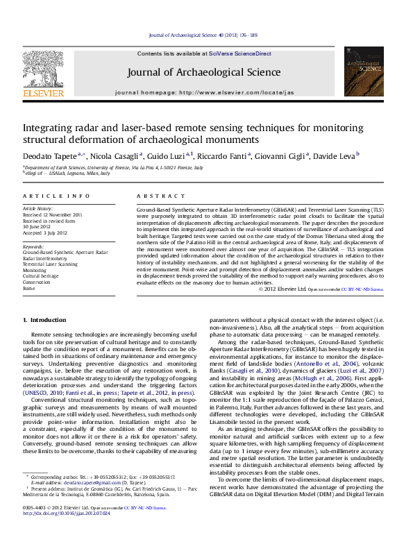 (PDF) Integrating radar and laser-based remote sensing techniques for ...