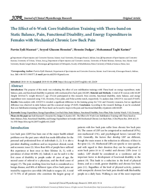 (PDF) The Effect of 6-Week Core Stabilization Training with Thera-band ...