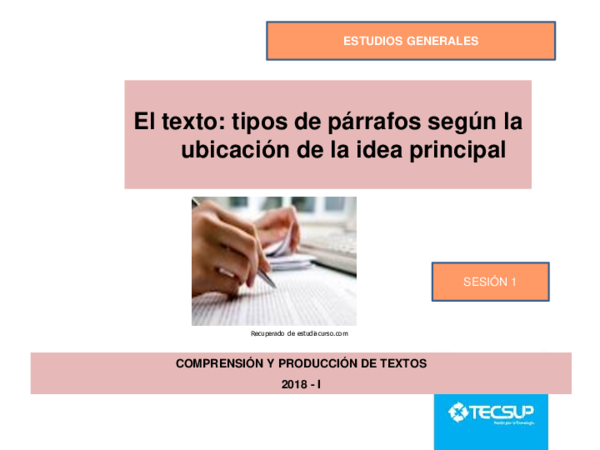 (PDF) El texto: tipos de párrafos según la ubicación de la idea