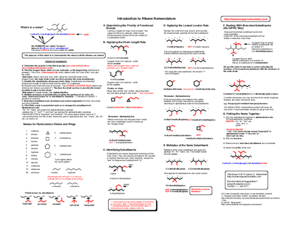 (PDF) A. Determine the priority of functional groups (not covered here ...