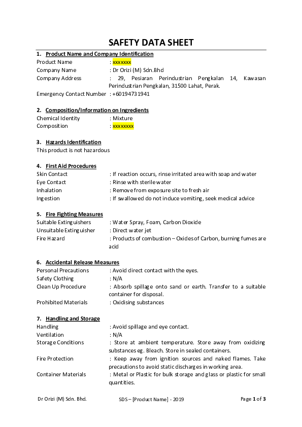 Doc Safety Data Sheet Qianting Choong Academia Edu
