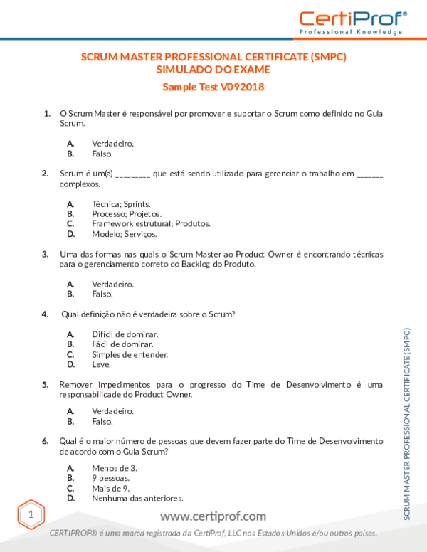 (PDF) Scrum Master PT Mock Exam 2 V092018A Arthur Angelo Carvalho