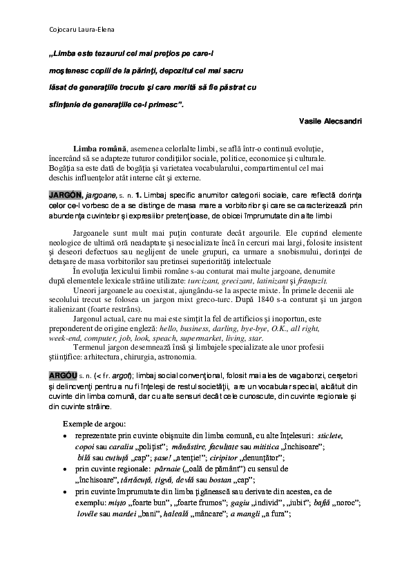 (DOC) Argoul si jargonul