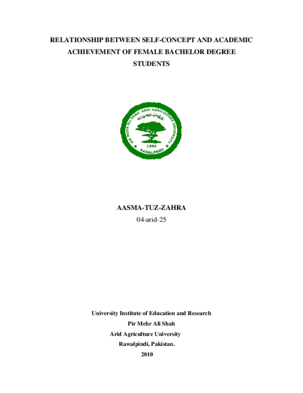 (PDF) RELATIONSHIP BETWEEN SELF-CONCEPT AND ACADEMIC ACHIEVEMENT OF ...