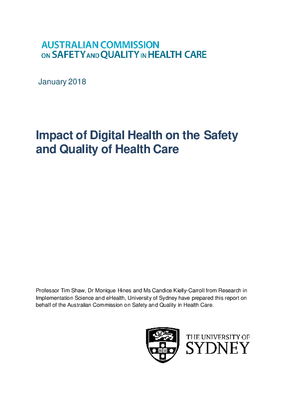 (PDF) Impact of Digital Health on the Safety and Quality of Health Care