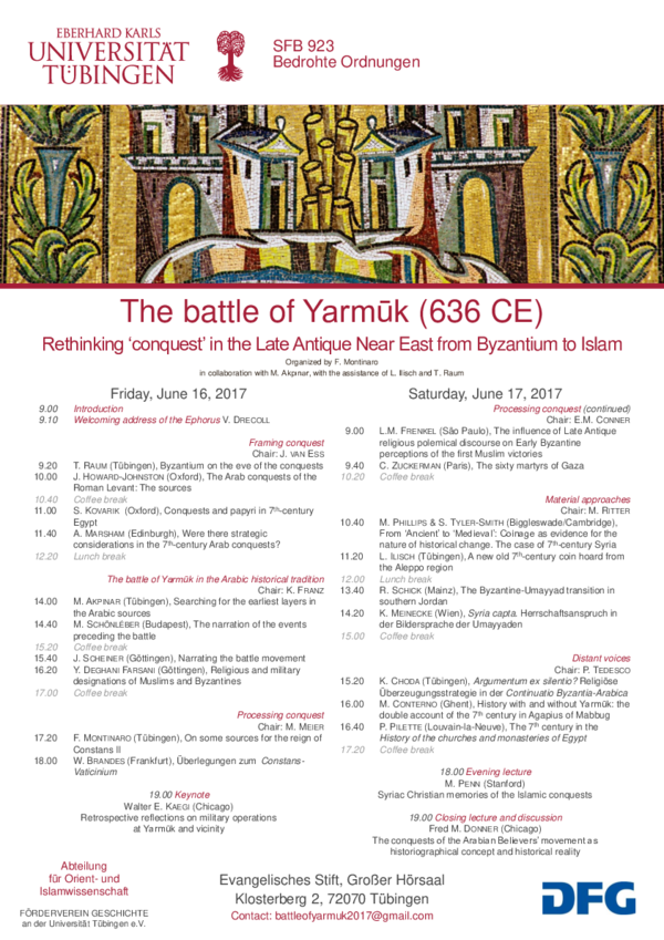 (PDF) Conference: The Battle of Yarmuk (636 CE): Rethinking ‘conquest ...
