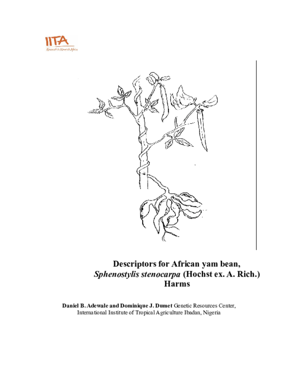 (DOC) Descriptors for African yam bean Daniel Academia.edu