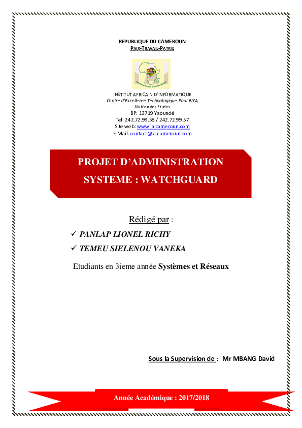(PDF) REPUBLIQUE DU CAMEROUN PAIX-TRAVAIL-PATRIE | Joe Desire ...